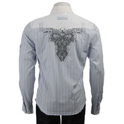 X-Ray Men's Embroidered Stripe Shirt