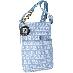 Fendi 'Zucchino' Small Blue Messenger Bag
