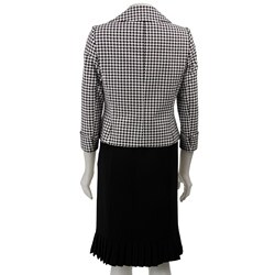 Tahari ASL Women's Houndstooth Pleated Skirt Suit