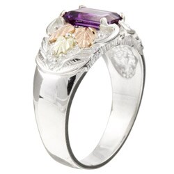 Black Hills Gold on Silver Amethyst Ring