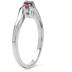 Sterling Silver Ruby Bypass-style Ring (Size 7)