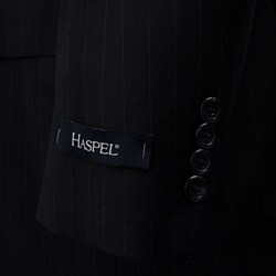 Haspel Men's Navy Pinstripe Wool Two-button Suit
