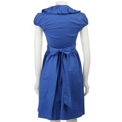 Necessary Objects Junior's Ruffle Trim Poplin Wrap Dress