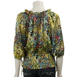 Essentials by Milano Women's Smocked Peasant Top