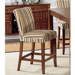 Parson Striped Upholstered Pub Stool (Set of 2)
