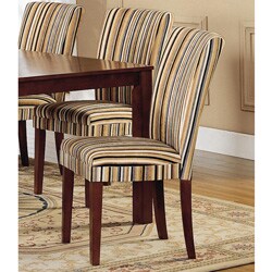 Parson Striped Upholstered Dining Chair (Set of 2)