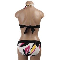 Perry Ellis Women's Contrast Band Halter Top Bikini