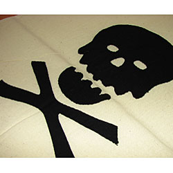Skull and Crossbones Applique Fair Trade Bag (India)