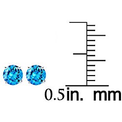 14k White Gold 1/5ct TDW Blue Diamond Stud Earrings (SI1)