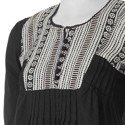 Funky People Women's Print-detailed Pintucked Blouse
