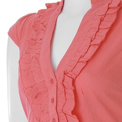 Cute Options Junior's Ruffled High-waist Blouse