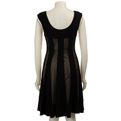 Connected Apparel Women's Sheer Overlay Panel Dress