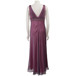 Patra Women's Beaded Chiffon Empire Waist Dress