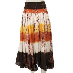 Baba Women's Tie-dye Rollover Waist Skirt