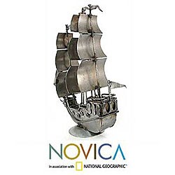 Iron 'Rustic Galleon' Statuette (Mexico)