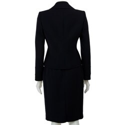 Calvin Klein Women's Navy Double-breasted Skirt Suit