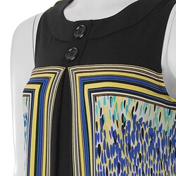 Sangria Women's Sleeveless Retro Print A-line Dress
