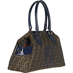 Fendi 'Du Jour' Tobacco/ Blue Studded Bag