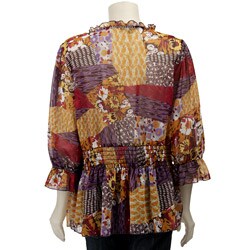 FINAL SALE Alisa M Women's Plus Size Patchwork Design Top
