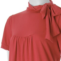 Self Esteem Junior's Plus Size Tie Neck Banded Tunic
