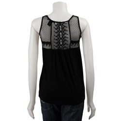 Rain Women's Lace Neckline with Solid Body Top