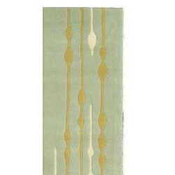 Handmade Soho Vines Mint Green N. Z. Wool Runner (2'6 x 12')