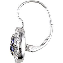 14k Gold Blue Sapphire and 1/5ct TDW Diamond Earrings