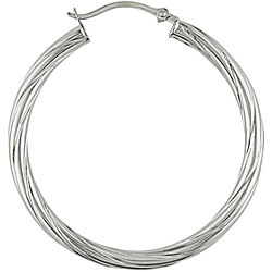 10k White Gold Hoop Earrings