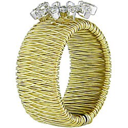 18k Gold 1/5ct TDW Adjustable Snowflake Ring