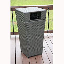 All-weather PE Resin Wicker Trash Can
