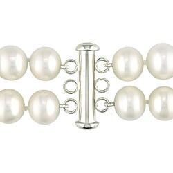 Sterling Silver 2-strand FW Pearl Necklace (9-10 mm)