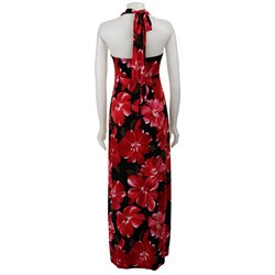 Tiana B. Women's Floral Print Halter Maxi Dress