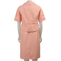 Larry Levine Women's Tonal Herringbone Skirt Suit