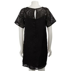 FINAL SALE Ellen Tracy Women's Black Burnout Dress