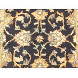 Indo Mahal Tufted Black/ Gold Runner (2'6 x 8')