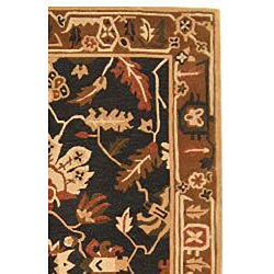 Handmade Arts and Crafts Graphite/ Camel N.Z. Wool Rug (6' x 9')