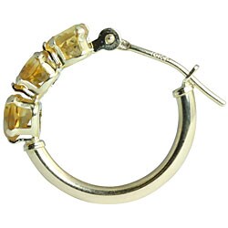 10k Gold Citrine Heart-shape Hoop Earrings