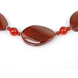 Silver Carnelian Agate Necklace (Thailand)