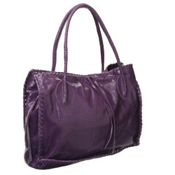 Carla Mancini Leather Snakeskin-embossed Tote