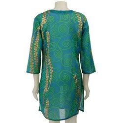 Cotton Kurta Floral Leaf Tunic (India)