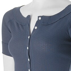 Energie Brand Junior's Pointelle Knit Henley Top