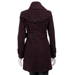 Miss Sixty Women's Double-breasted Wide Belted Wool Coat