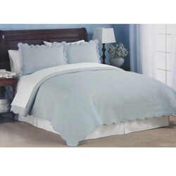 Coventry Pale Blue Matelasse Quilt Set