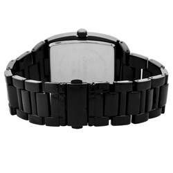 Geneva Platinum Men's Black Face Link Watch