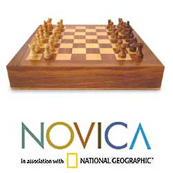 Wood 'Classic' Chess and Backgammon Set (India)