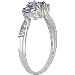 14k White Gold Tanzanite and Diamond Ring