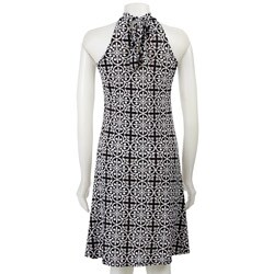 Nicewear Women's Black and White High-neck Dress