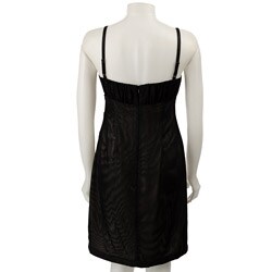 FINAL SALE Max & Cleo Women's Black Mesh Sunburst Dress