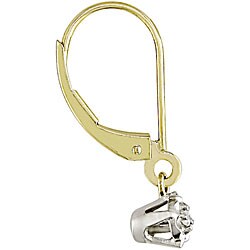 10k Two-tone Gold Diamond Earrings