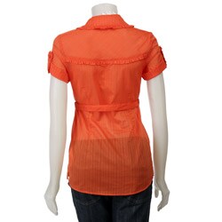 Kensie Girl Junior's Button-down Voile Blouse